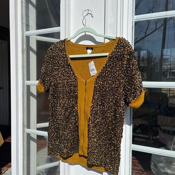 J Crew Collection Sequin Zipped Cardigan Sweater NWT - Picture 3 of 7